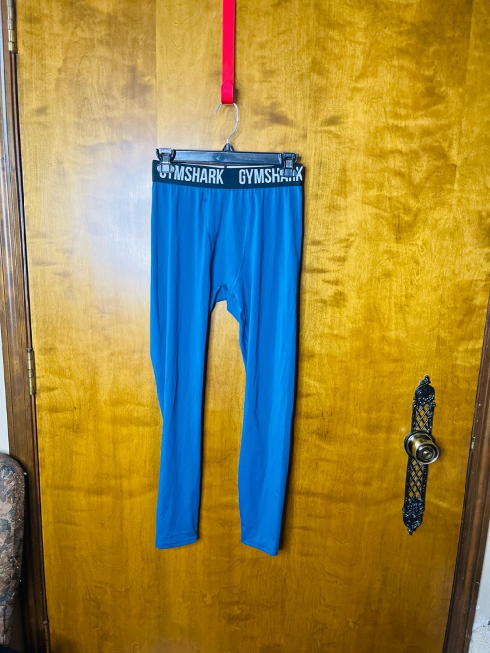 Gymshark Mens Compression Leggings Blue Base Layer Athletic Pants Size M